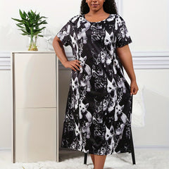  Colorblock Cat Print Nightdress