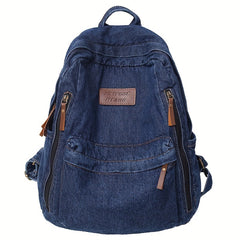 Stylish Denim Backpack with Laptop Compartment