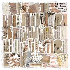 Retro Inspirational English Text Stickers DIY Handbook Collage