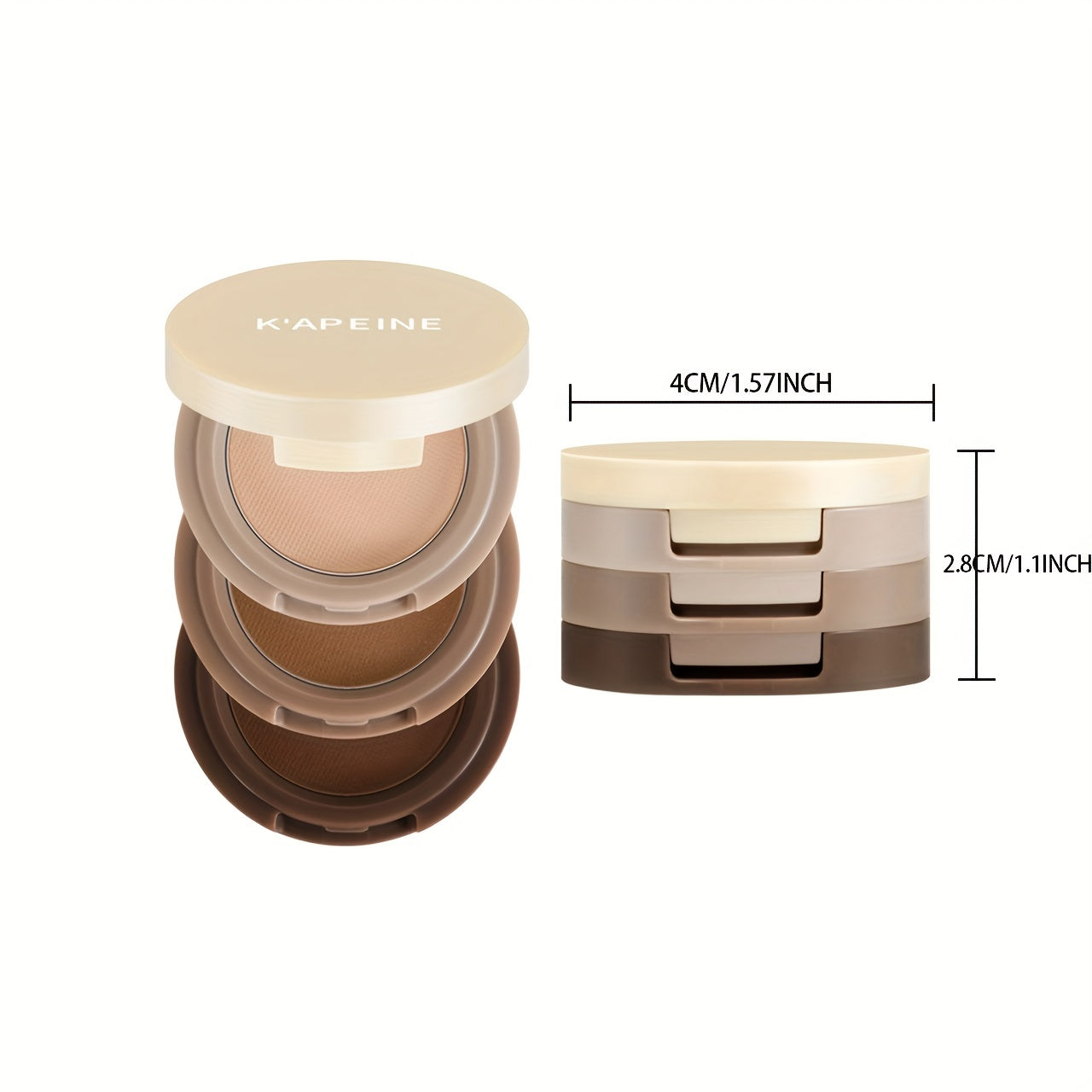 3 Decked Eyeshadow Compact Mini Palette Earth Tone Matte Glitter Sequins