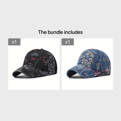 Casual Sunscreen Washed Print Cowboy Baseball Cap Hat