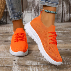 Women's Mesh Breathable Woven Shoes Casual Non Slip Running Sneakers