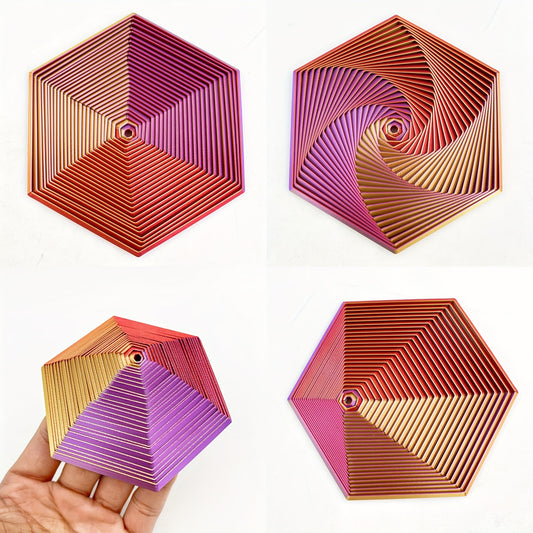 3D Printed Hexagonal Model Glowing at Night