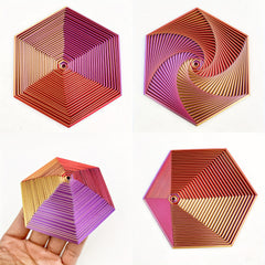 3D Printed Hexagonal Model Glowing at Night