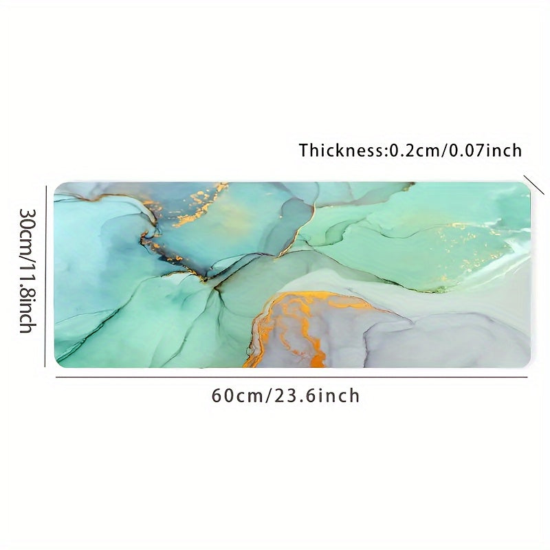 Green Marble Large Mouse Pad Office Natural Rubber Gaming Laptop Mouse Pad