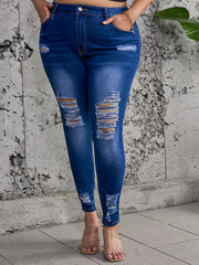  Ripped High Stretch Skinny Jeans