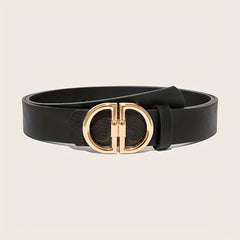 Classic Double D Buckle PU Waist Belt for Women