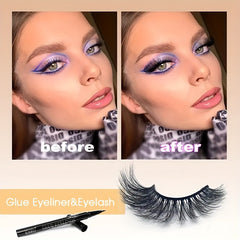 4 Pairs 3D Faux Mink Eyelashes Natural Look Cat Eye Wispy Lashes