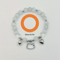 Boho Cat Head Quartz Bracelet Vintage Style Jewelry for Women