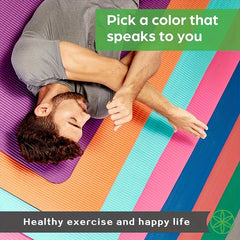 10mm Non-slip Yoga Mat Soft Solid Fitness Mat With Strap 72in 24in 0 4in