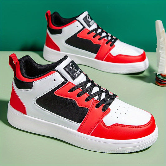 Men's Block Ankle Top Skate Shoes - Non Slip Casual Shoes