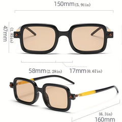 Vintage Square Sunglasses Oversized Retro Rectangle Glasses