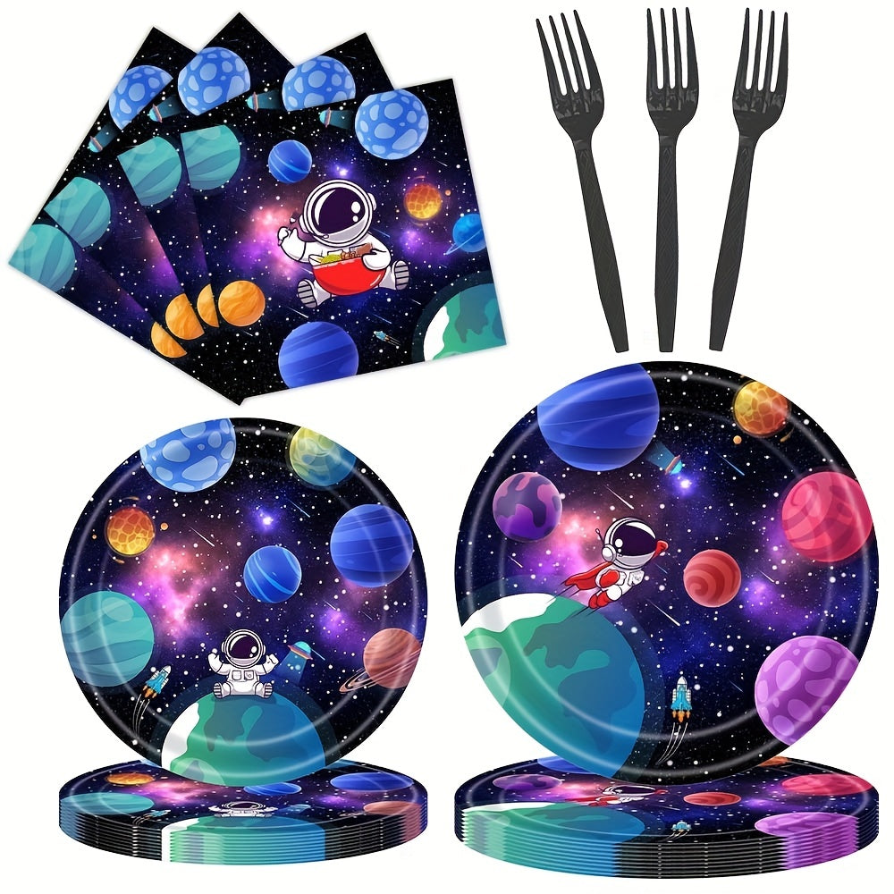 Astronaut Party Dinnerware Set for 16 Guests