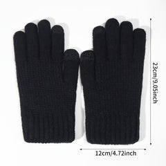 Winter Velvet Touch Screen Gloves  Thickened Casual Knitted Warm Gloves