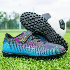 Adult Turf Football Boots Hook Loop Velcro Outdoor TF Soccer Cleats