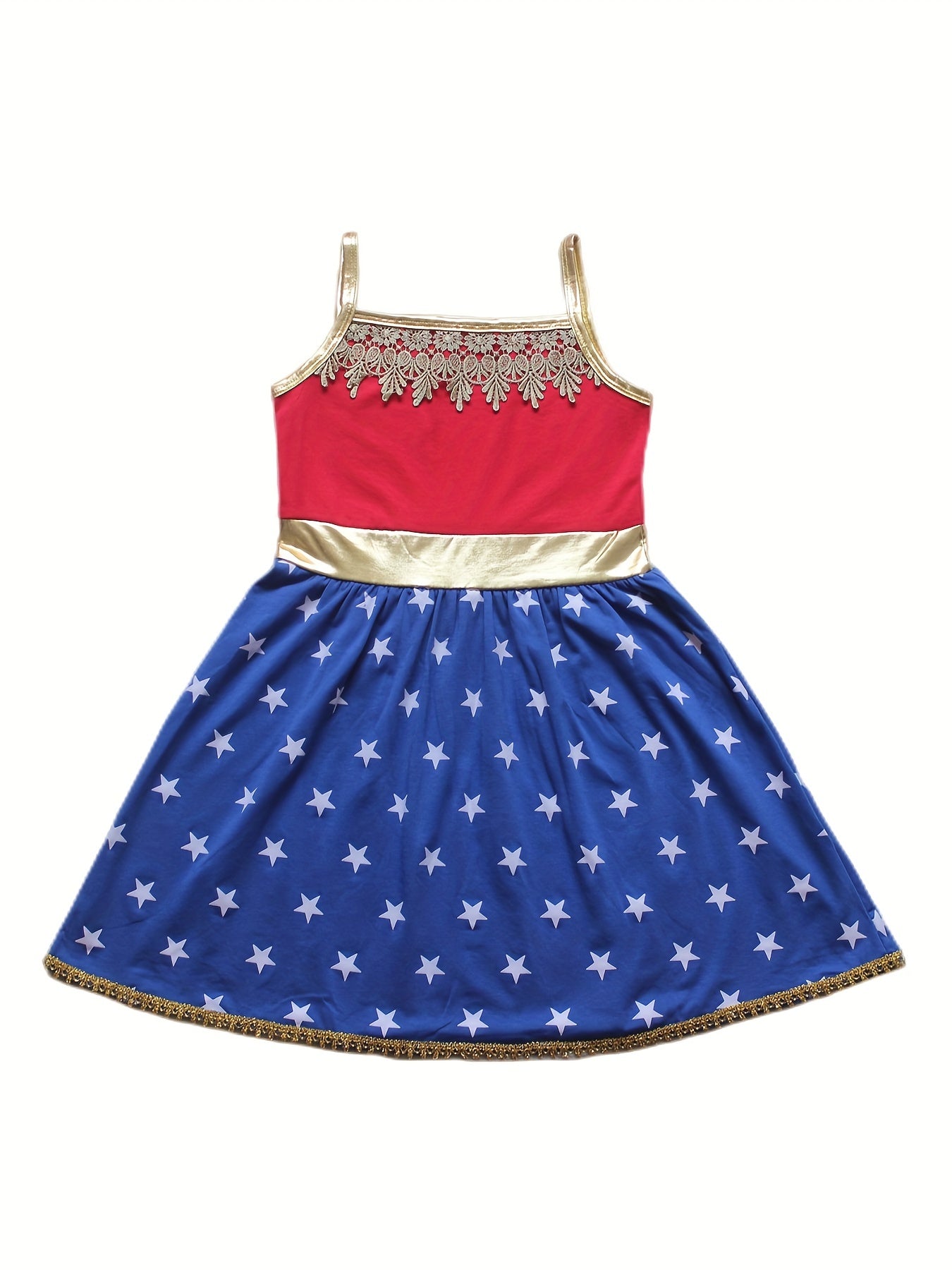 Girls Wonder Women Dress Cotton Clothes Summer Toddler Kids Party Tutu Dresses