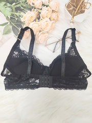 Lace Wireless Bra Scallop Trim Comfy Breathable Lingerie
