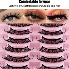 10 Pairs Curling Thick Natural False Eyelashes