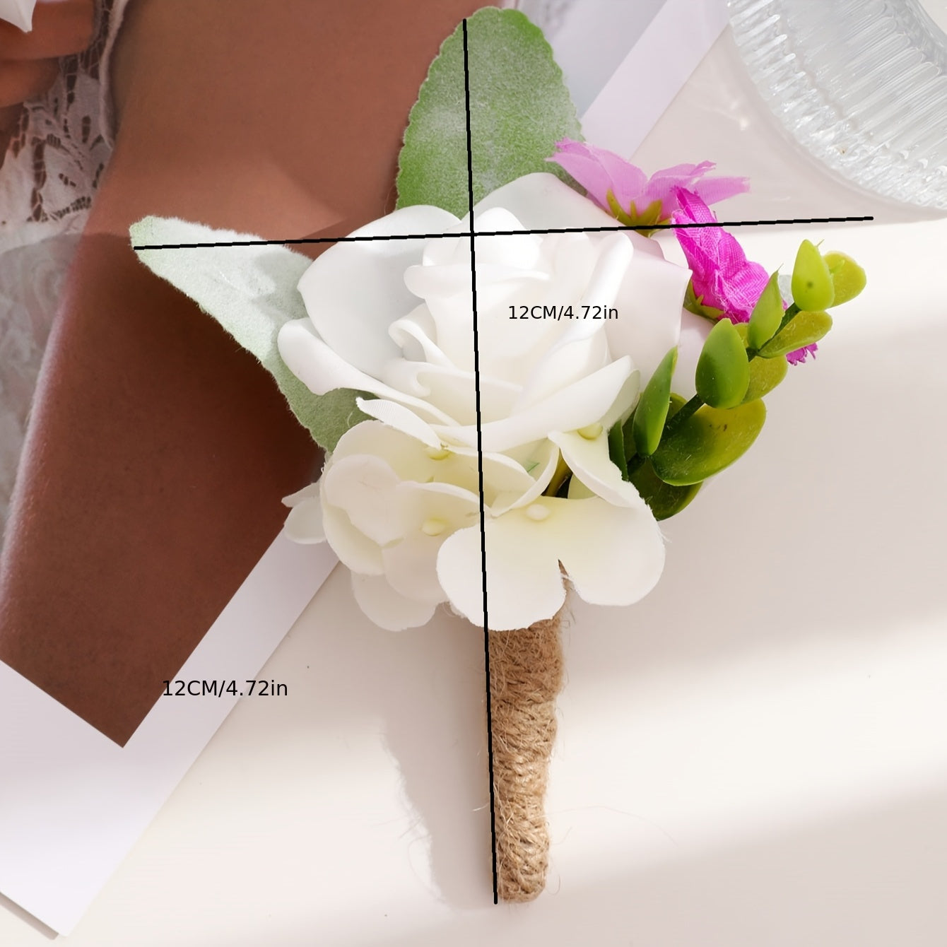 Romantic Rose and Pink Floral Boutonniere Wedding Accessory