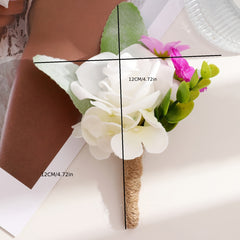 Romantic Rose and Pink Floral Boutonniere Wedding Accessory