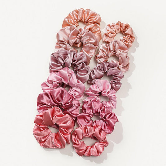 12pcs Large Colorful Silk Scrunchies for Women Y2K Hair Accessories