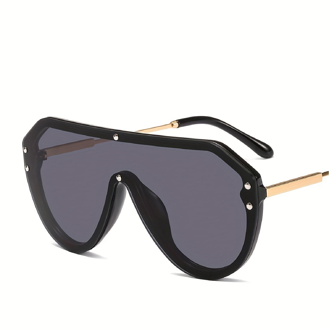 Y2K Aviator Sunglasses Punk Rivet UV400 Sun Shades for Beach Party Club
