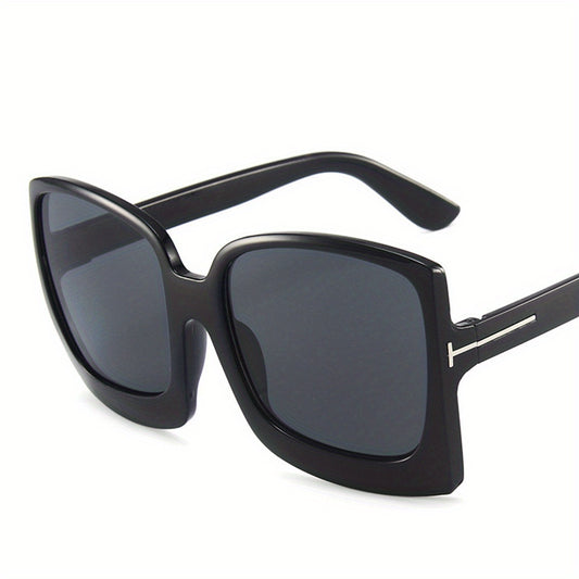 Y2K Oversized Square Sunglasses Gradient Mirror Lens UV400