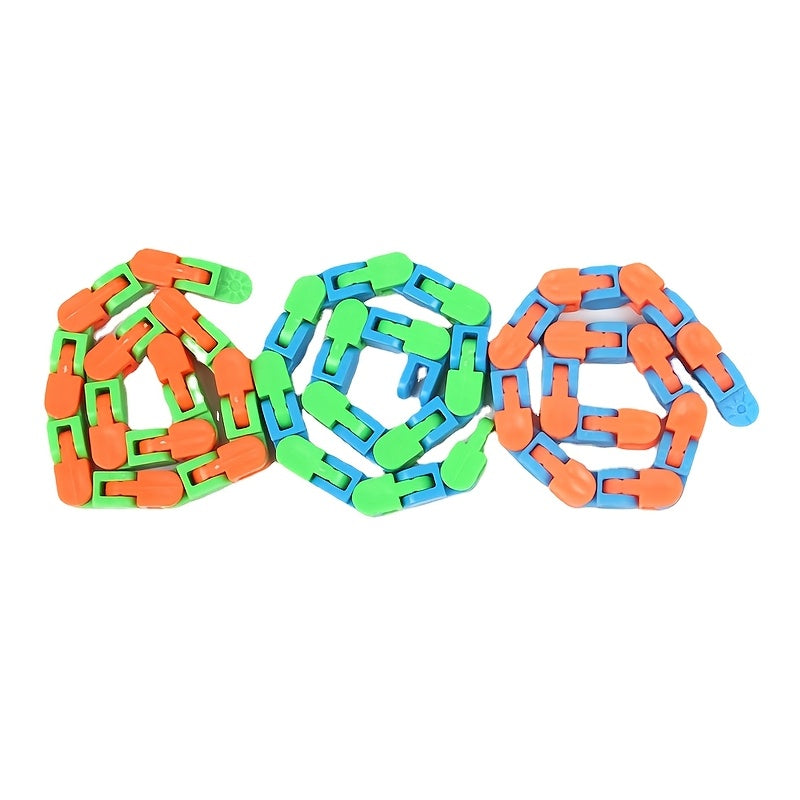 5pcs Magic Fluid Bracelets Folding Chains 24 Links Assorted Colors