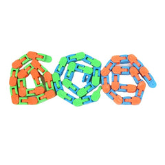 5pcs Magic Fluid Bracelets Folding Chains 24 Links Assorted Colors