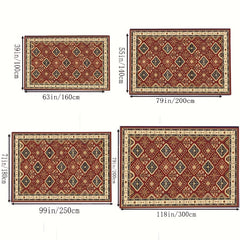 Bohemian Red Classic Pattern Large Carpet Soft Living Room Bedroom