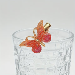 3pcs Gradient Butterfly Hair Clips Acrylic Side Clips Insect Headwear