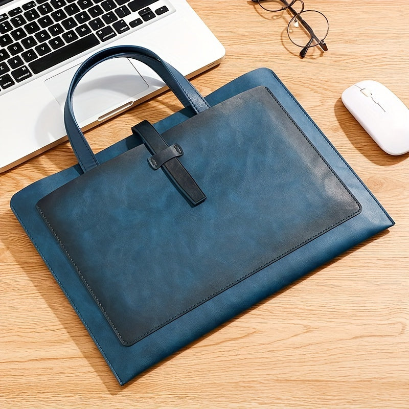 Business Document Bag Large Capacity Briefcase PU Leather Portable Storage