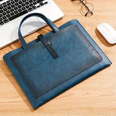 Business Document Bag Large Capacity Briefcase PU Leather Portable Storage
