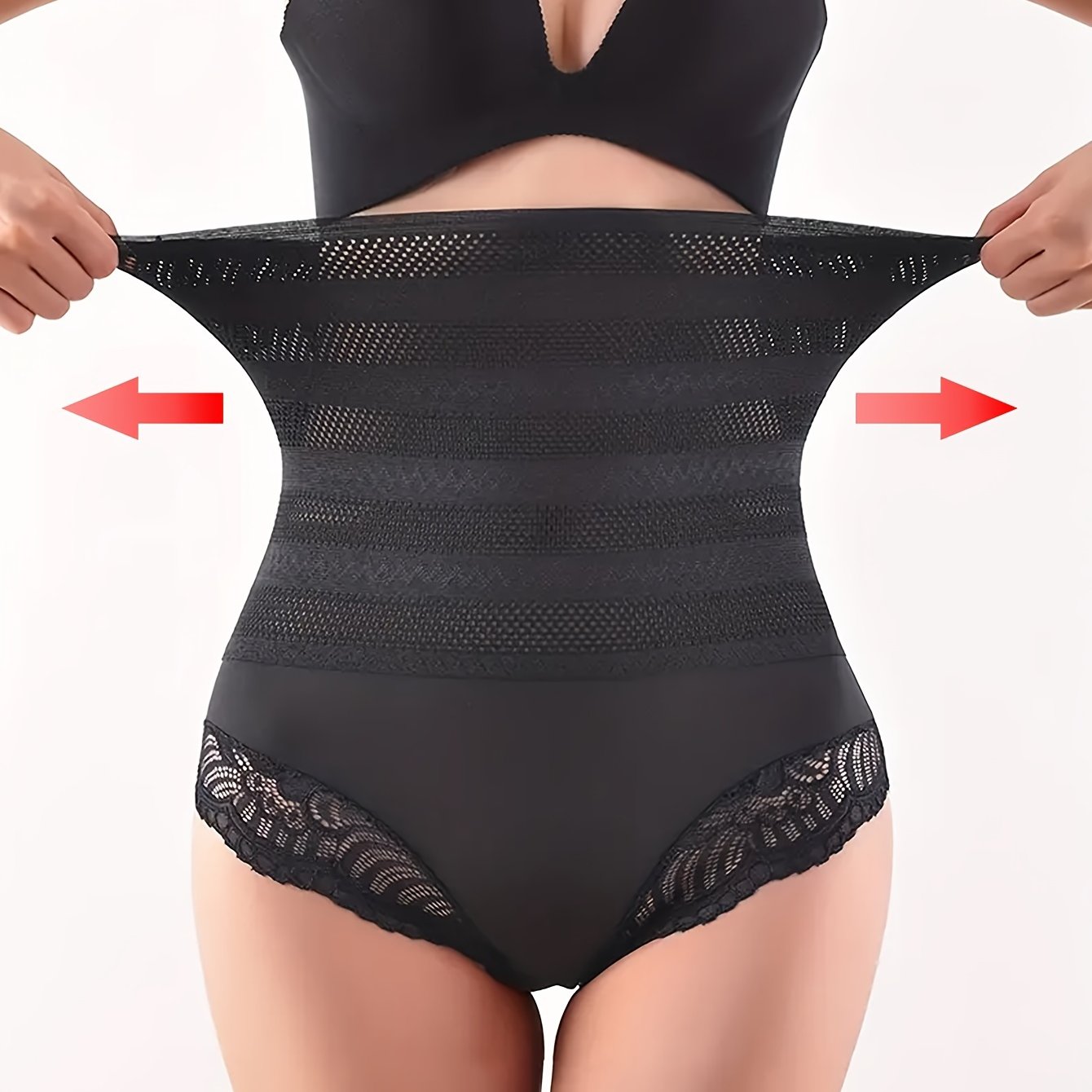 Lace Trim Shaping Panties Tummy Control Butt Lifting Women's Underwear