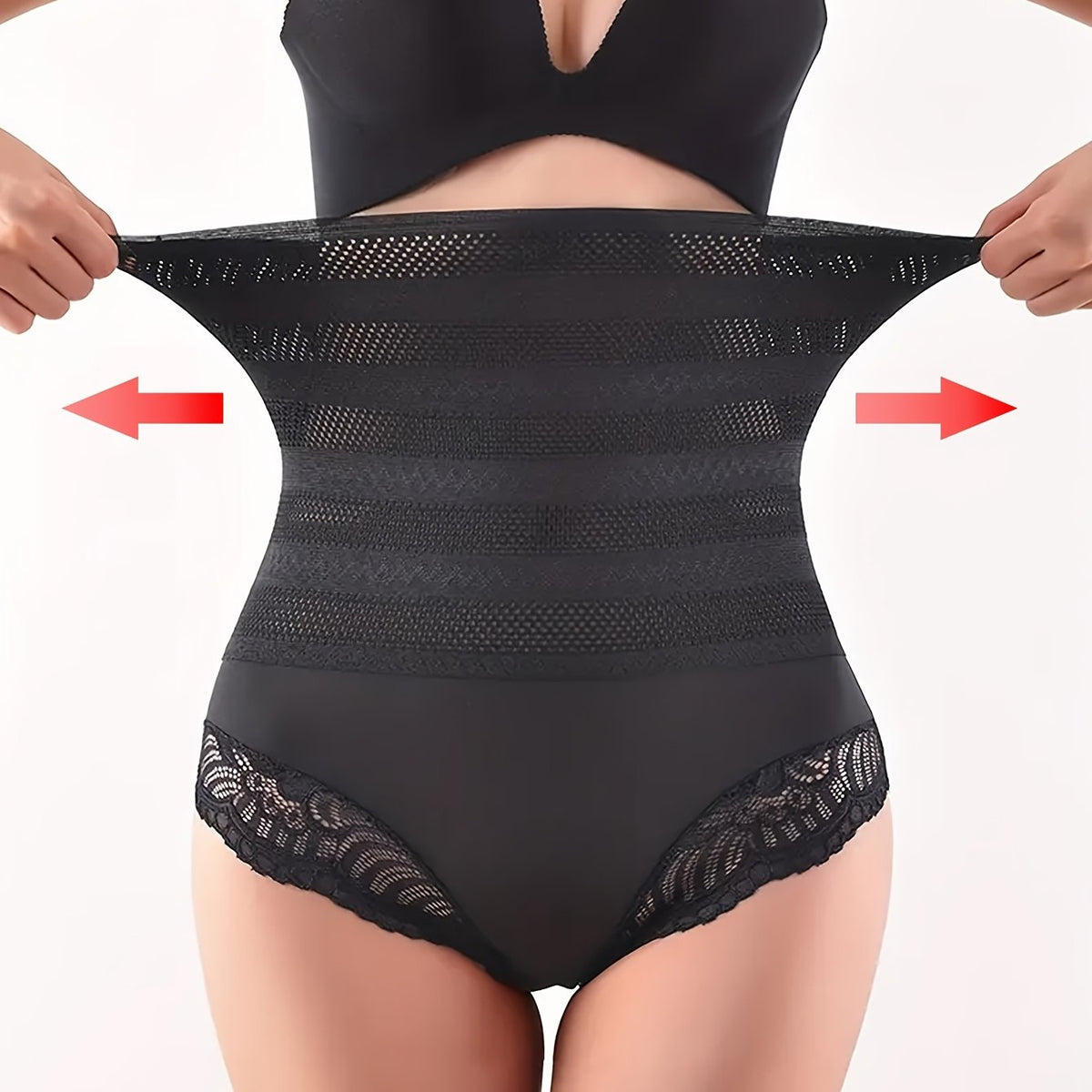 Lace Trim Shaping Panties Tummy Control Butt Lifting Women's Underwear