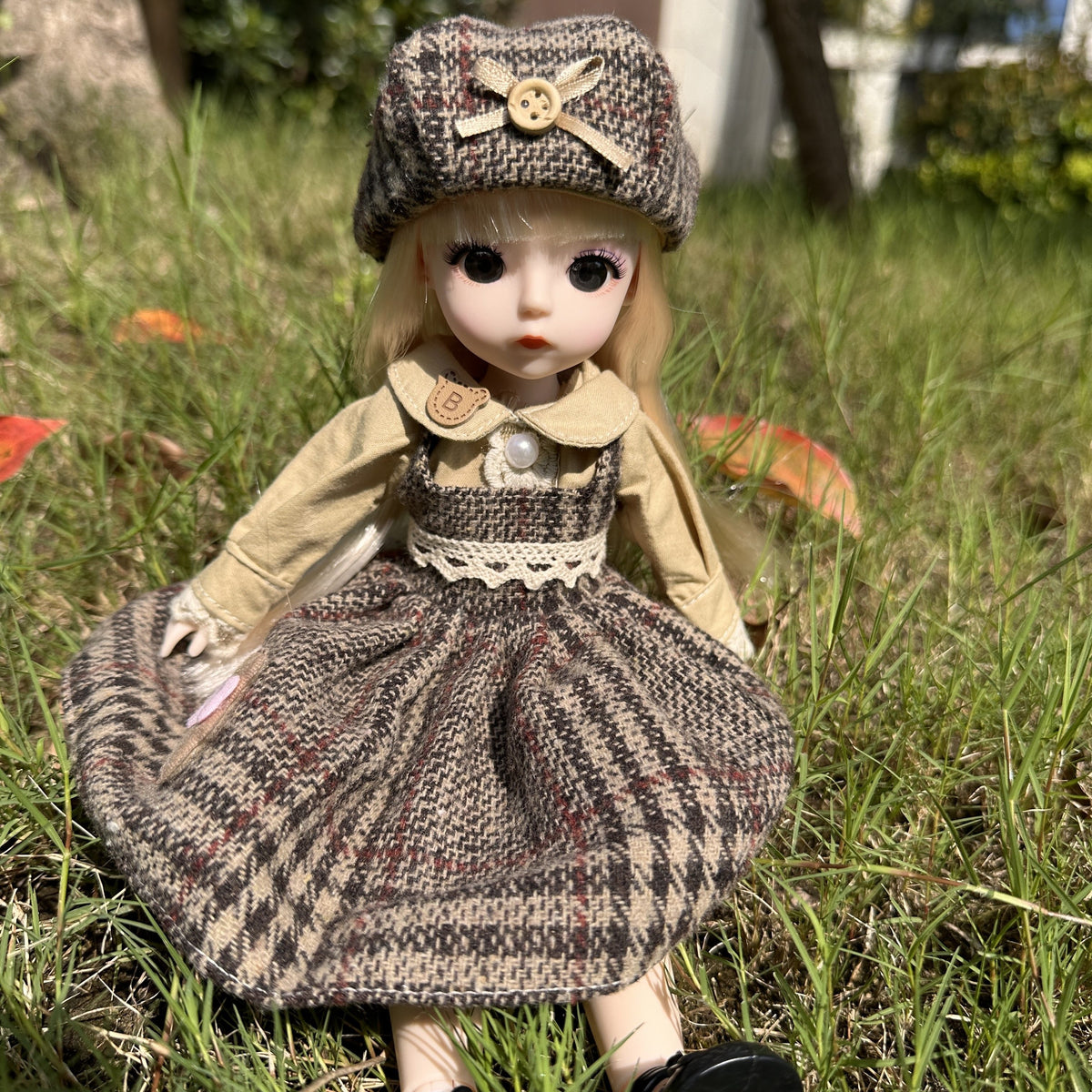 Princess Doll Set with Dress, Hat, Shoes for 1/12 BJD Doll - Gift