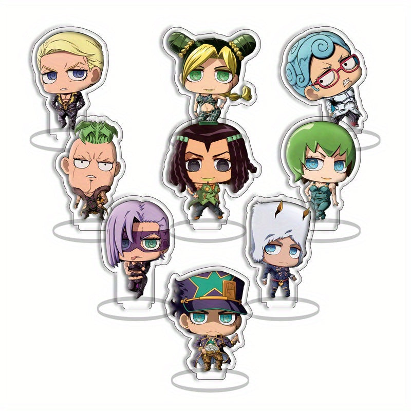 9pcs Mini Anime Stand Figure Toys Set