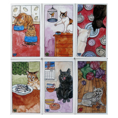 Cartoon Cat Tarot Cards Set for Beginners with Guidebook