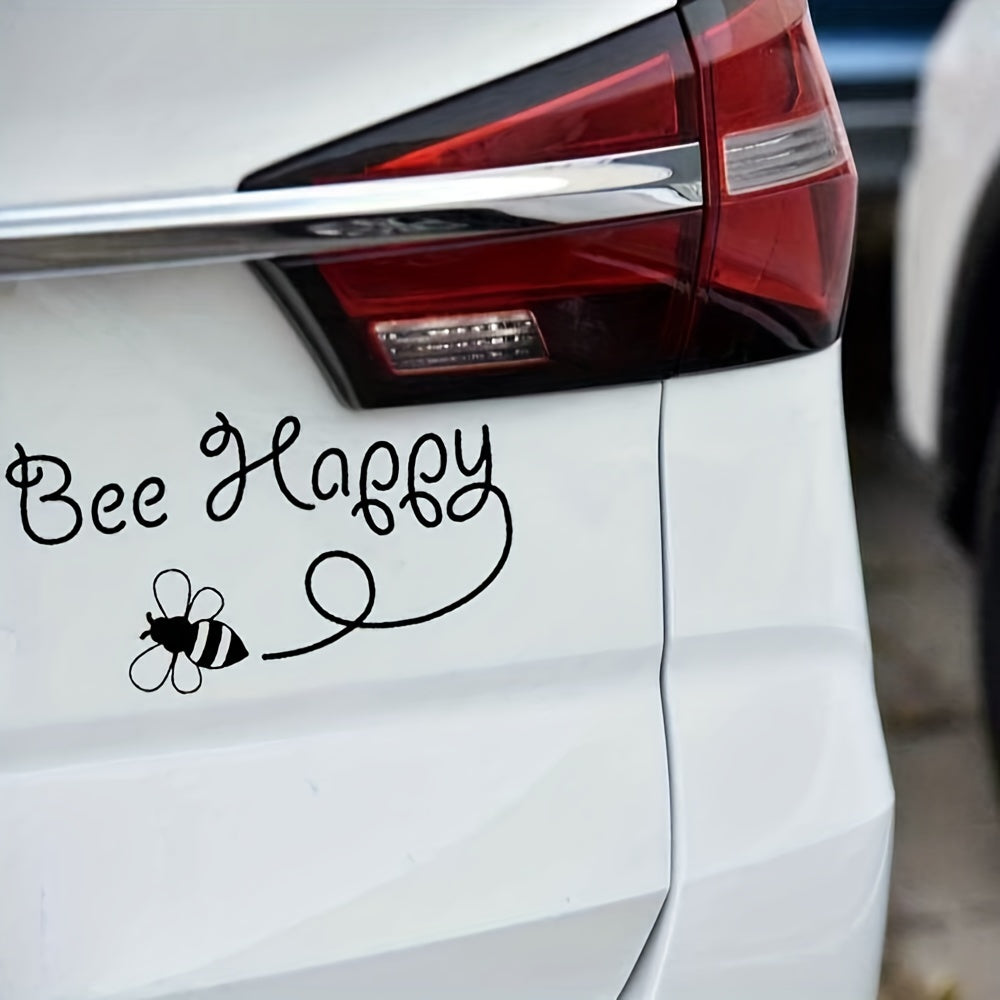 Creative Cartoon Bee Flying Car Fuel Tank Cover Sticker