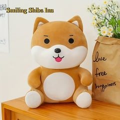13.78in Shiba Inu Plush Toy Warm Brown Grinning
