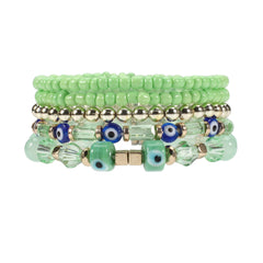 Boho Beaded Bracelet Set Stackable Hand Jewelry Women
