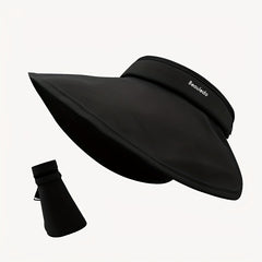 Wide Brim Foldable Visor Hat Solid UV Protection Sun Hat