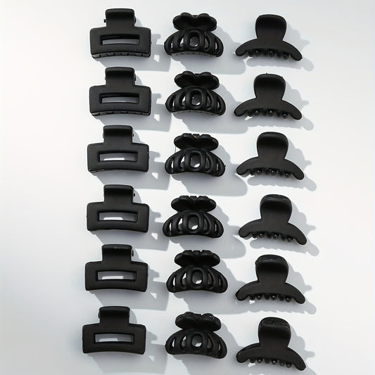 18PCS Rubber Frosted Square Hair Claw Hair Clip Hair Accessory