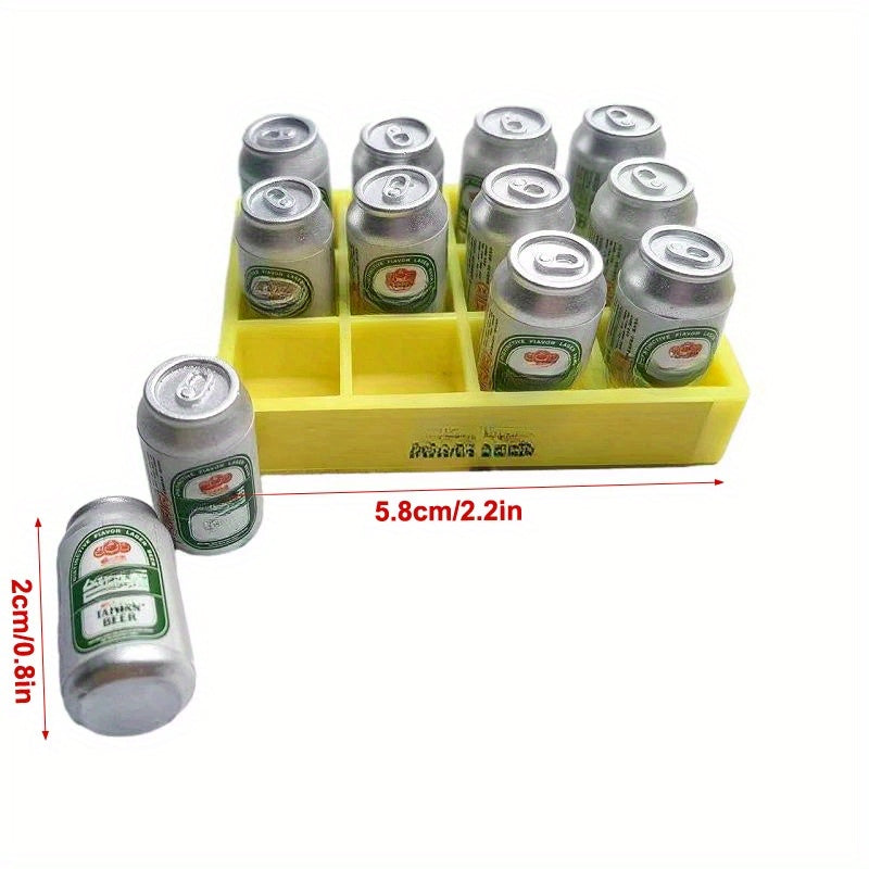 Dollhouse Beer Can Mini Drink Bottle W Box Kitchen Model Decor Toy