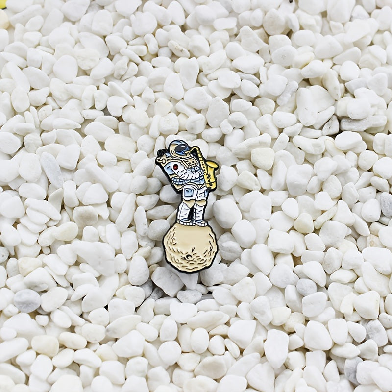 Space Saxophone Astronaut Brooch Pin