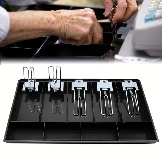 Metal Clip Cash Register Drawer Tray 5 Bills 4 Coins Holders