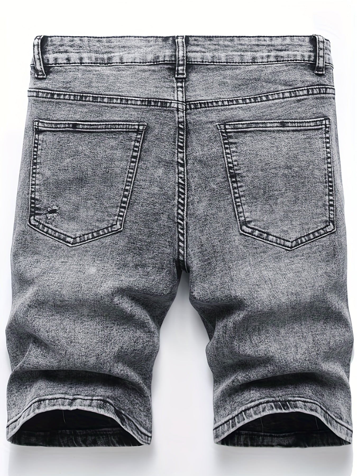 Men's Distressed Denim Shorts Medium Stretch Casual Street Style