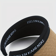 Straw Visor Hats Summer Sunscreen Travel Beach Hats UV Protection Sun Hats