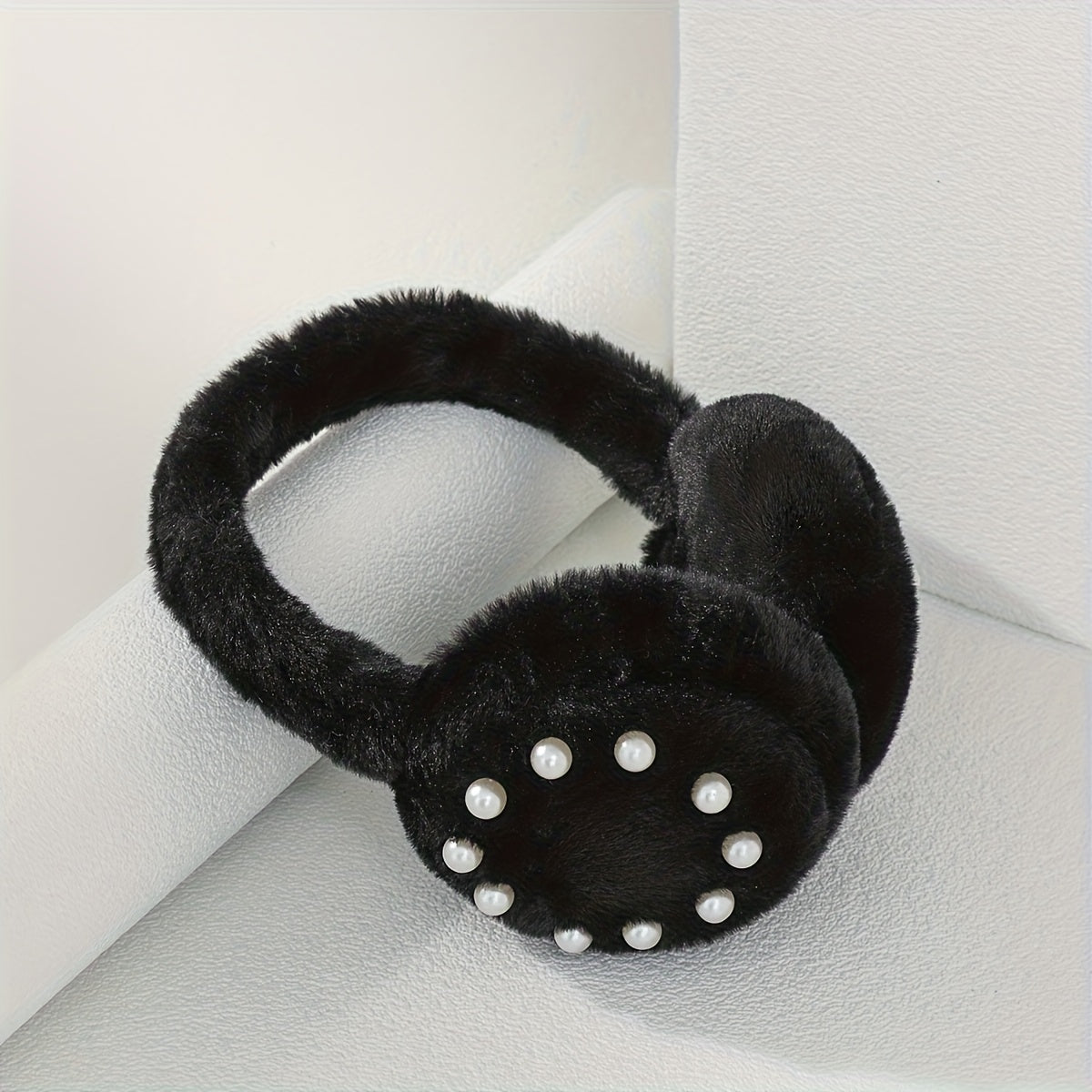 Foldable Pearl Accent Earmuff for Women