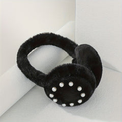 Foldable Pearl Accent Earmuff for Women